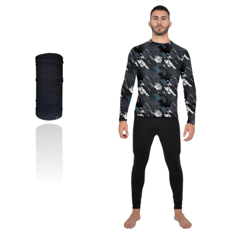 Conjunto Termico Hombre Safit Remera 440 + Calza Primera Piel 749 + Cuello 999 - SAFIT SPORT