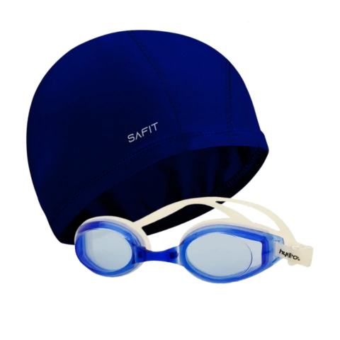 Kit Natacion Gorro Tela Lycra 500 + Antiparras Champ
