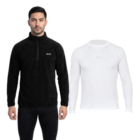 Combo Safit Buzo Micropolar 902 + Remera Térmica 440 - tienda online