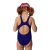 Combo Malla Natación Niña Safit 8200 + Antiparras + Gorro de Tela - SAFIT 