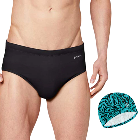 Combo Zunga Natacion Safit Hombre 450 + Gorro Tela 500 en internet