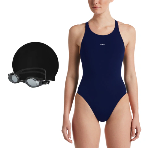 Combo Malla Natacion Safit 6150 + Gorro Silicona + Antiparras - comprar online