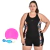 Combo Malla con Pierna + Gorro Silicona + Antiparras Hydro Natacion Talles Especiales Safit 6202