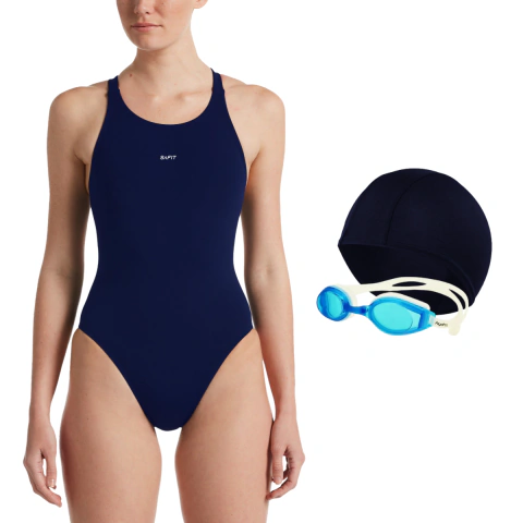 Combo Malla Natacion Safit 6150 + Gorro Tela + Antiparras - comprar online