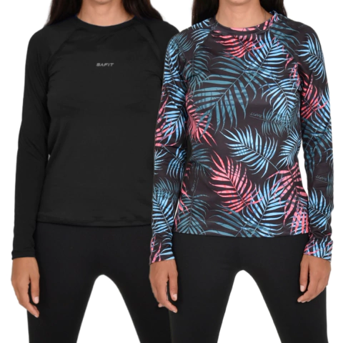 Combo X2 Remeras Termicas Mujer Proteccion Solar Safit 640