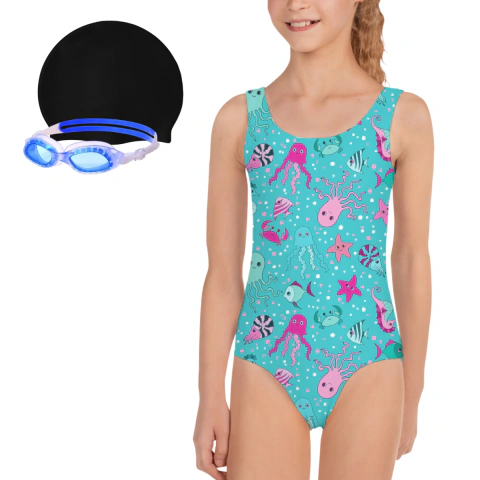 Combo Malla Natacion Niña 8290 + Gorro Silicona + Antiparras en internet