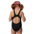 Combo Malla Natación Niña Safit 8200 + Antiparras + Gorro de Tela - SAFIT 
