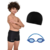 Combo Short Natación Niños Protección UV + Gorro Tela + Antiparras Safit 510