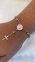 Pulseira Terço São Bento Ródio Branco - comprar online