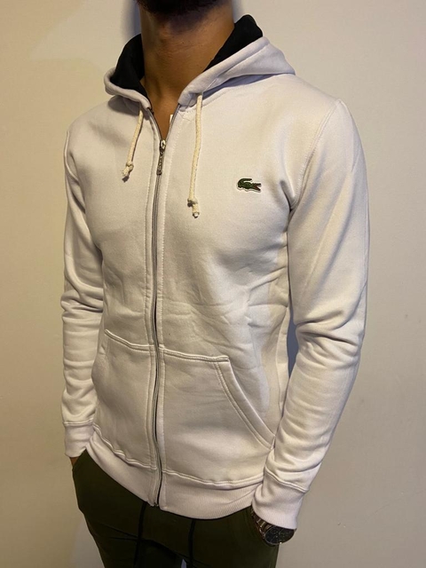 Campera friza LACOSTE blanco