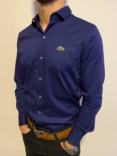 Camisa básica LACOSTE azul marino