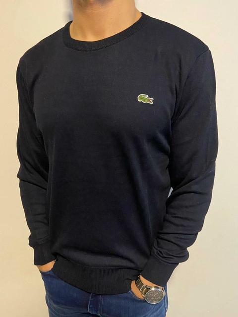 Sweater hilo LACOSTE azul marino