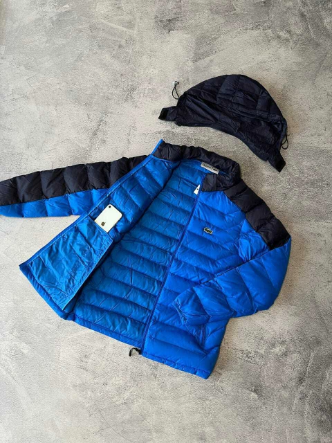 Campera inflable combinada LACOSTE azul francia