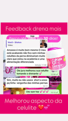 Drena mais Pinkfit sabores laranja limão - Camila Capsulas Naturais