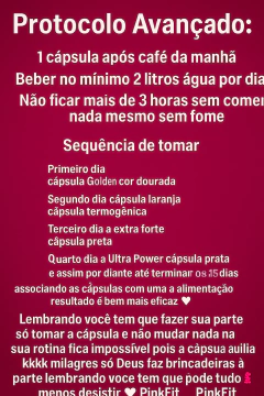 Protocolo 15 dias avançado metabolismo lento - Camila Capsulas Naturais