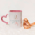 Caneca de Porcelana Personalizada - Alça de Coração Rosa - 325ml