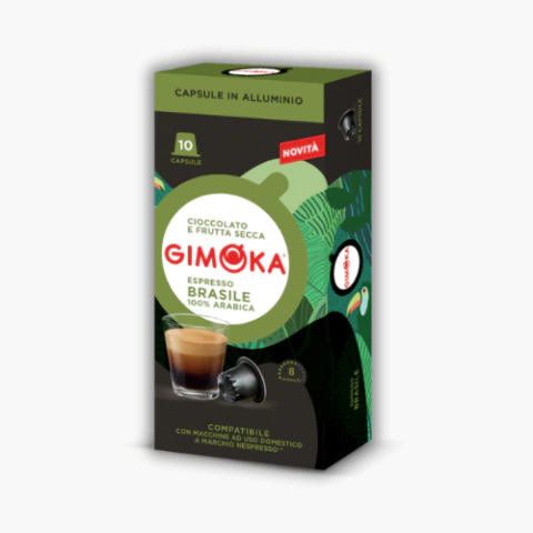 Brasile X 10 Nespresso Compatible Aluminio Gimoka