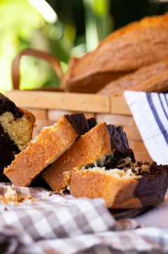 budin marmolado de vainilla y chocolate