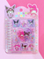 Caderneta Fofa Kuromi Sanrio - Páginas Decoradas - 9 cm x 11 cm - 56 pag