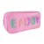 Estojo Escolar Tecido Bordado Enjoy Rosa - 24 x 10 x 6 cm - Dac