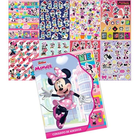 Conjunto de Adesivos Minnie - 8 cartelas - 11 x 14 cm