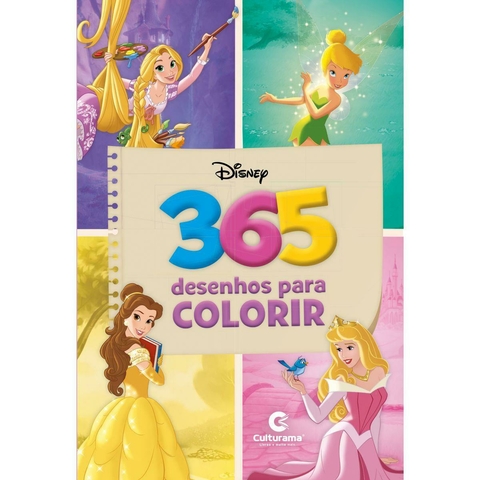 Livro de Colorir Princesas Disney - 365 desenhos - 13,5 cm x 20,5 cm - 368 páginas - Culturama - comprar online