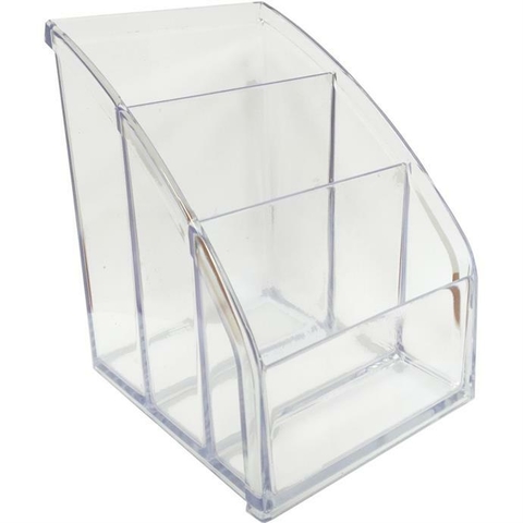 Porta Lápis Organizador Multiuso Cristal Transparente - Waleu