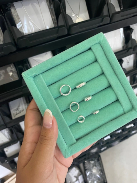 Trio argola fechado liso prata (TR17)