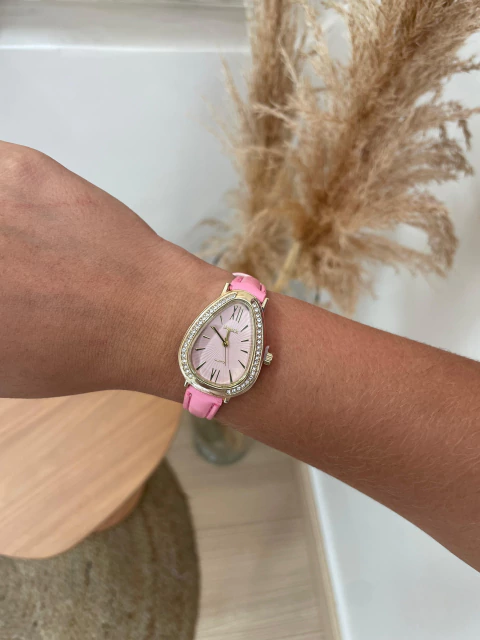 Relógio cobra rosa