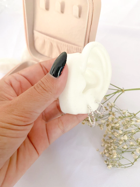 Dupla de argola craquelada aberta (DO09)