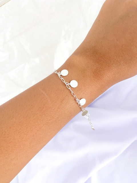 Pulseira medalhas prata (PL25)