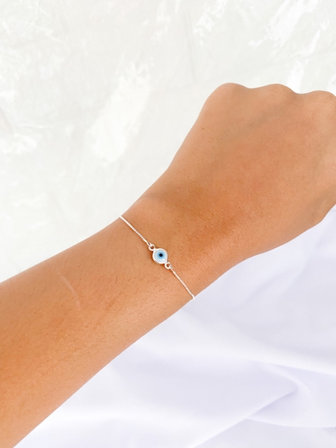 Pulseira olho grego prata (PL42)