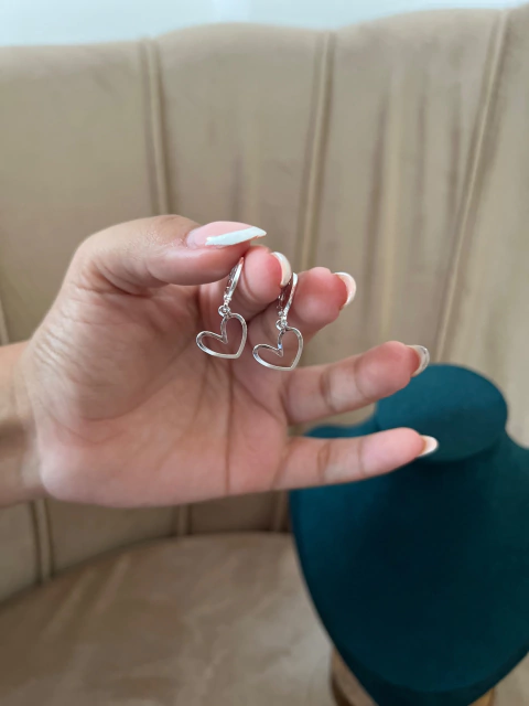 Argola coração grande prata (AG26)