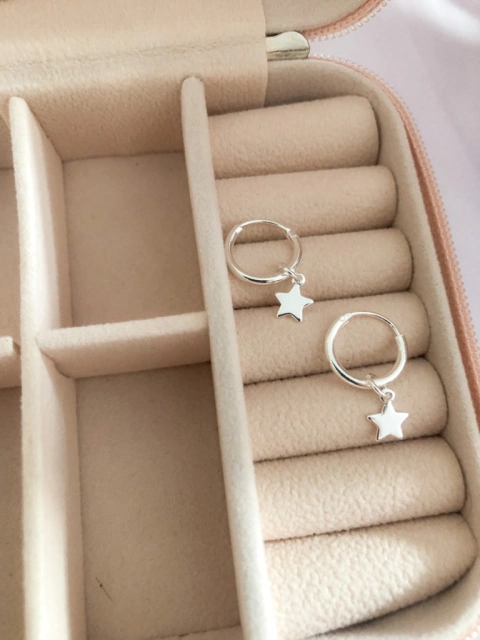 Argola estrela prata (AG31)