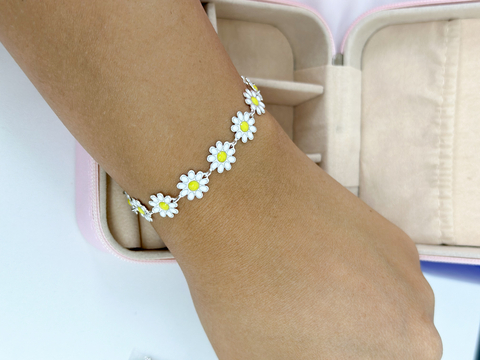 Pulseira margarida prata