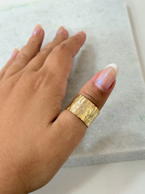 ANEL CRAQUELADO OURO REGULAVEL - comprar online