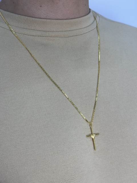 Colar piastrini ouro - masculino (CL59)