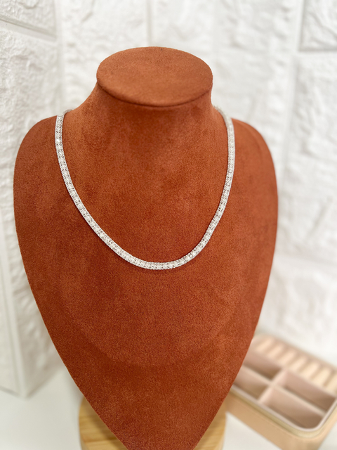 Choker brilho G prata (CK18)