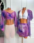 Kimono transparente pedras mágicas lilás na internet