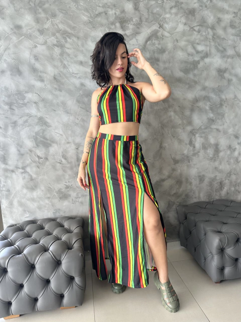 Saia longa fenda reggae