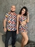 Cogumelos quadriculados: Camisa de Botão+Cropped+Saia Franzida