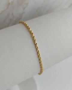 Pulseira cordão baiano banho de ouro 18k