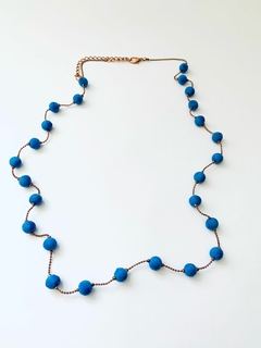 FIO DE BOLINHA VELUDO AZUL