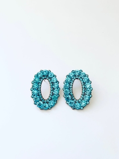 BRINCO OVAL 9 - AZUL CLARO