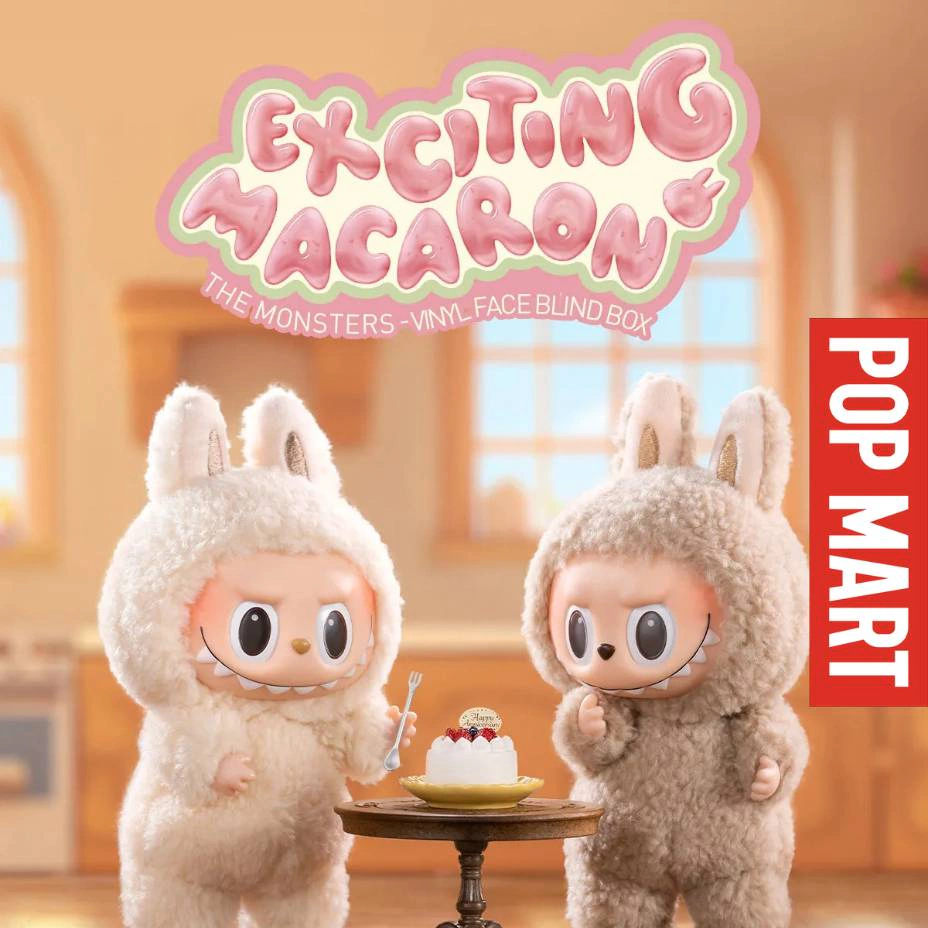 POP MART Exciting Macaron X2点 POP MART Boneco Labubu Surpresa Original - Exciting Macaron