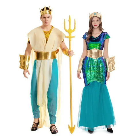 Fantasias Poseidon Netuno Mitologia Cosplay Traje Adulto (2 modelos)