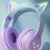 Fone de Ouvido Orelha de Gatinho Headset Bluetooth LED - comprar online