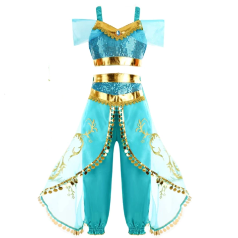 Fantasia Jasmine Princesa Cosplay Traje Infantil