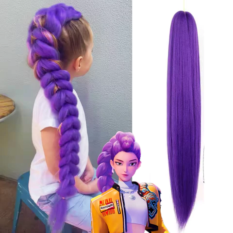 Rabo de Cavalo Extensão para Penteado Rumi Roxo - Guerreiras do K-Pop