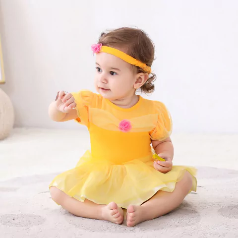 Body + Faixa Bella (A Bela e a Fera) – Recém-Nascido ao 2 Anos